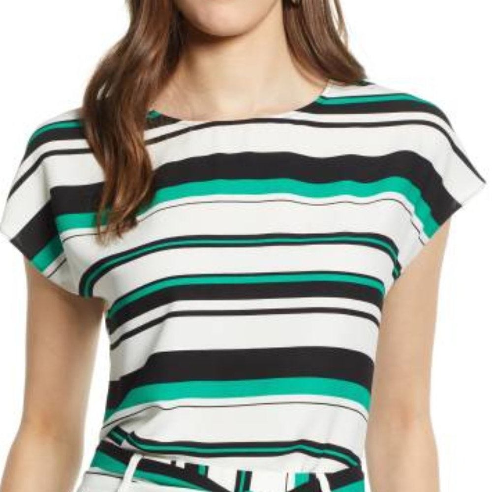 ⭐3/$30! Halogen Cap Sleeve Striped Blouse